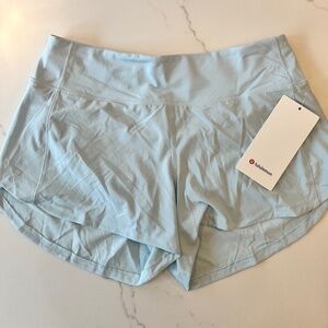 Lululemon Blue speed up Shorts 4” lined NWT